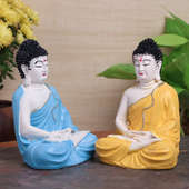 Meditating Buddha Duo Idol Set