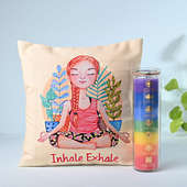 Meditation Time Cushion N Candle Combo