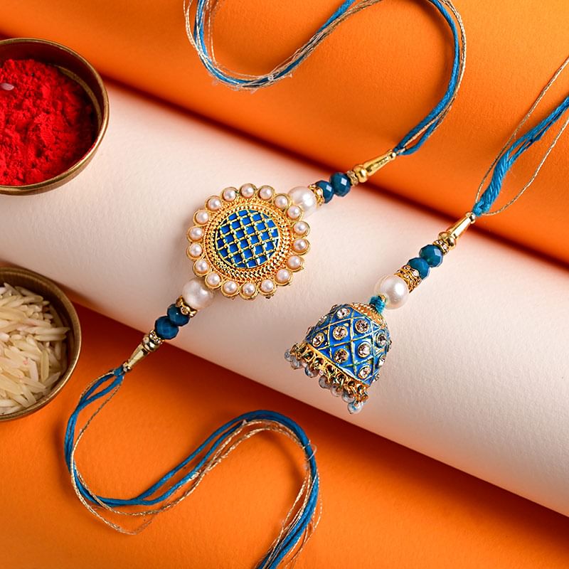 Send Meenakari Bhai Bhabhi Rakhi to USA for Bhaiya bhabhi Online