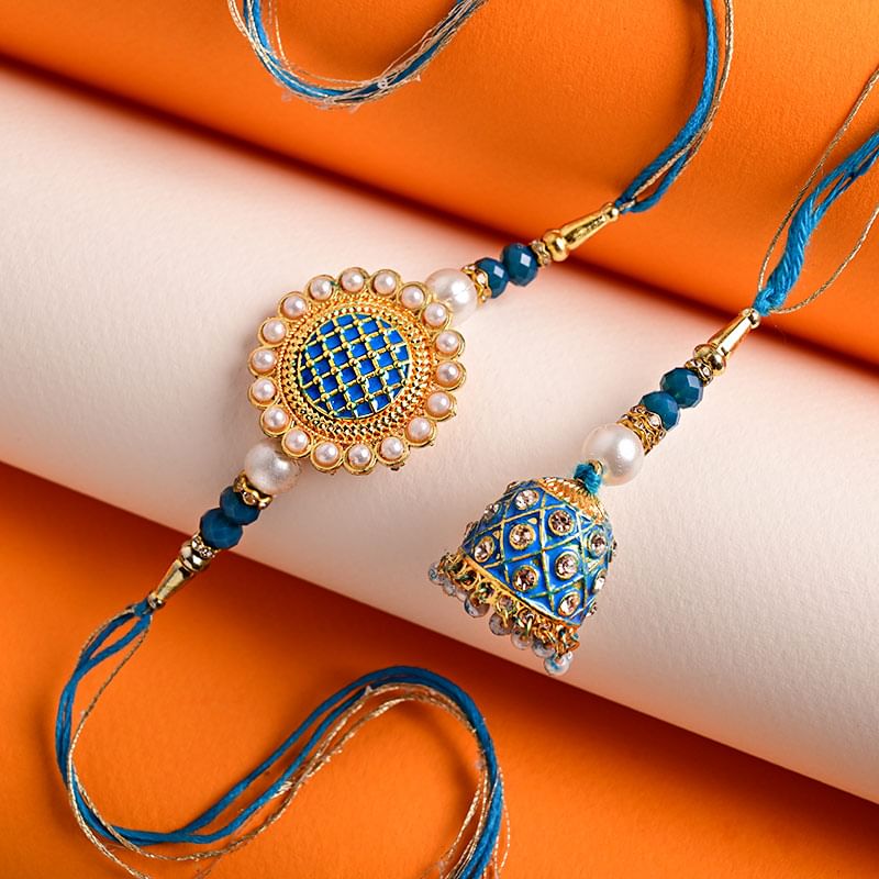 Buy Meenakari Bhai Bhabhi Rakhi for Bhaiya bhabhi in USA