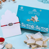 Meenakari Rakhi With Kaju Katli