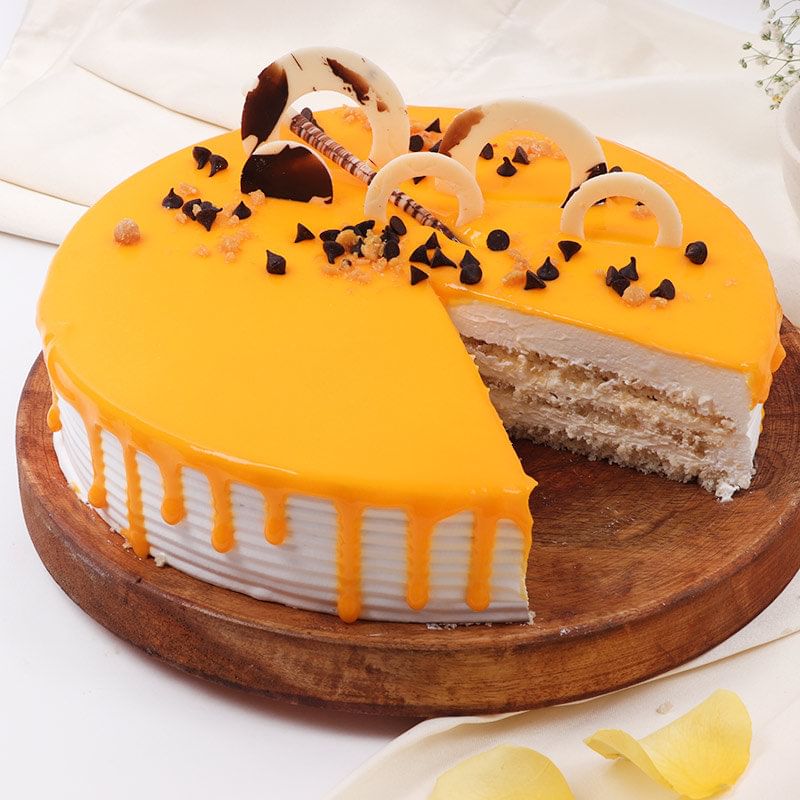 Slice View Butterscotch Cake Online 