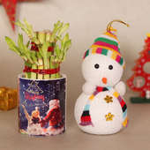 Merry Christmas Combo Gift of Bamboo and Snowman