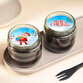 Merry Christmas Choco Poster Jar Cake Pair