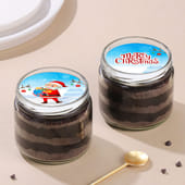 Merry Christmas Choco Poster Jar Cake Pair