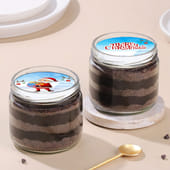 Merry Christmas Choco Poster Jar Cake Pair