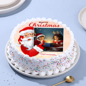 Merry Christmas Personalised Photo Cake