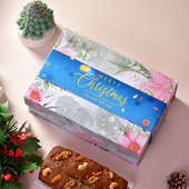 Merry Christmas Plum Cake Wreath N Scented Candle Hamper Box