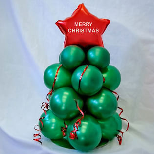 Merry Christmas Starry Balloon Pillar