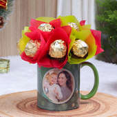 Merry Christmas Photo Mug Ferrero Rocher Bouquet