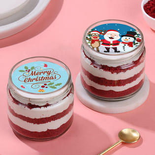 Red Velvet Xmas Jar Cakes