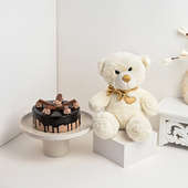 Mesmerizing Combo With Kitkat Cake N Teddy Bear - Gifts Combos
