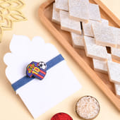 Messi Football Rakhi N Kaju Katli Combo
