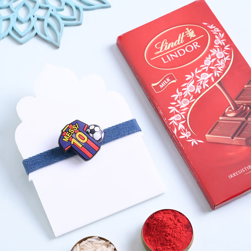 Messi Jersey Kids Rakhi With Chocolate
