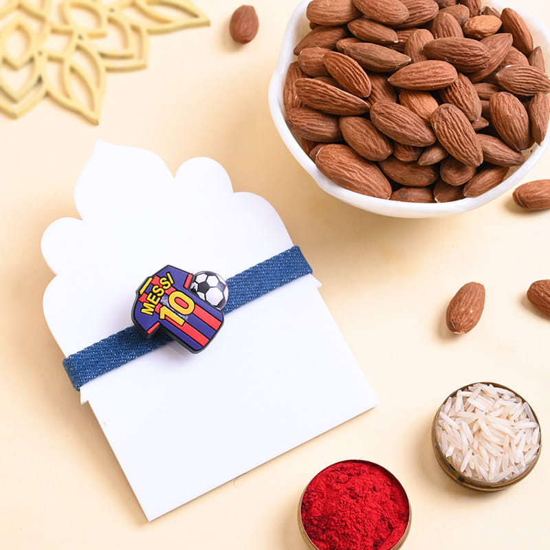 Messi Jersey Rakhi N Almonds Combo