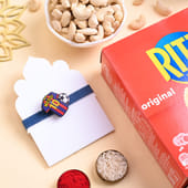 Messi Rakhi With Cashews N Crackers