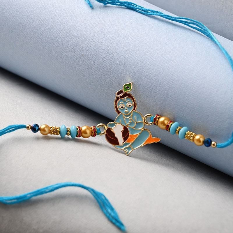 Online Metal Laddu Gopal Kids Rakhi Delivery in India - Divine Rakhi 