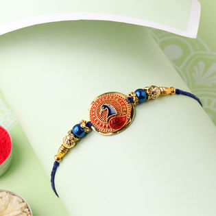 Metal Peacock Designer Rakhi for brother