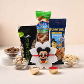 Mickey Mouse Rakhi With Dry Fruits