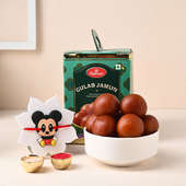 Mickey Mouse Rakhi With Haldiram Gulab Jamun