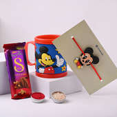Mickey Mouse Rakhi With Mug N Chocolate (Personalised Rakhi for Kids)