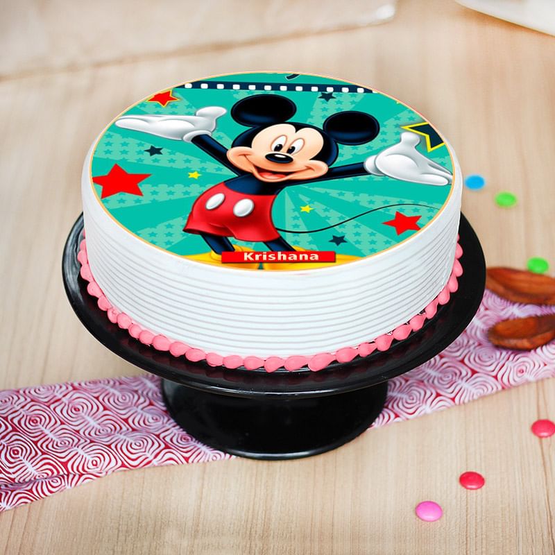 Front view of Mickey Poster Birthday Cake