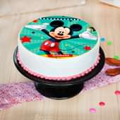 Front view of Mickey Poster Birthday Cake