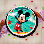 Top view of Mickey Poster Birthday Cake