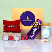 Milky Choco With Stone Rakhi N Kaju - Buy This Rakhi Gift Box Online