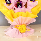 Bouquet of 10 Dairy Milk Chocolates in Jute and Paper Packing