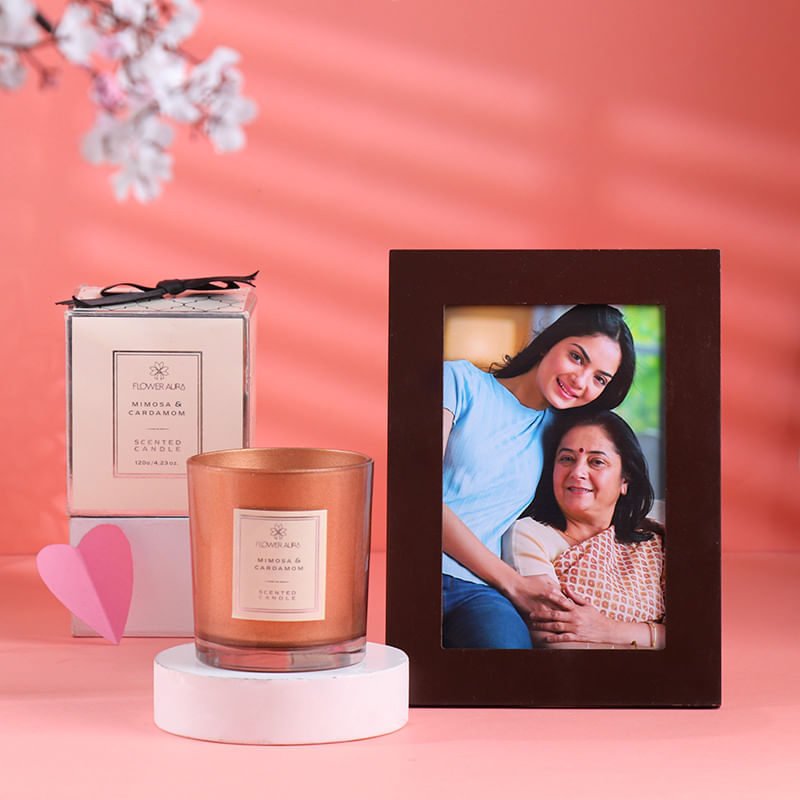 Mimosa Cardamom Candle N Frame Combo
