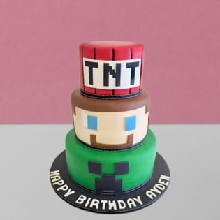 Minecraft Sandbox Game Theme Cake