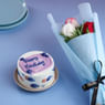 Mini Choco Birthday Cake N Mixed Roses