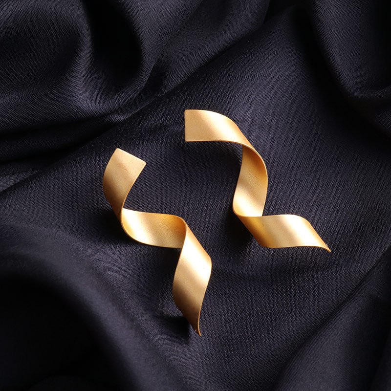 Minimalist Golden Brass Earrings