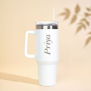 Minimalist White Personalised Tumbler