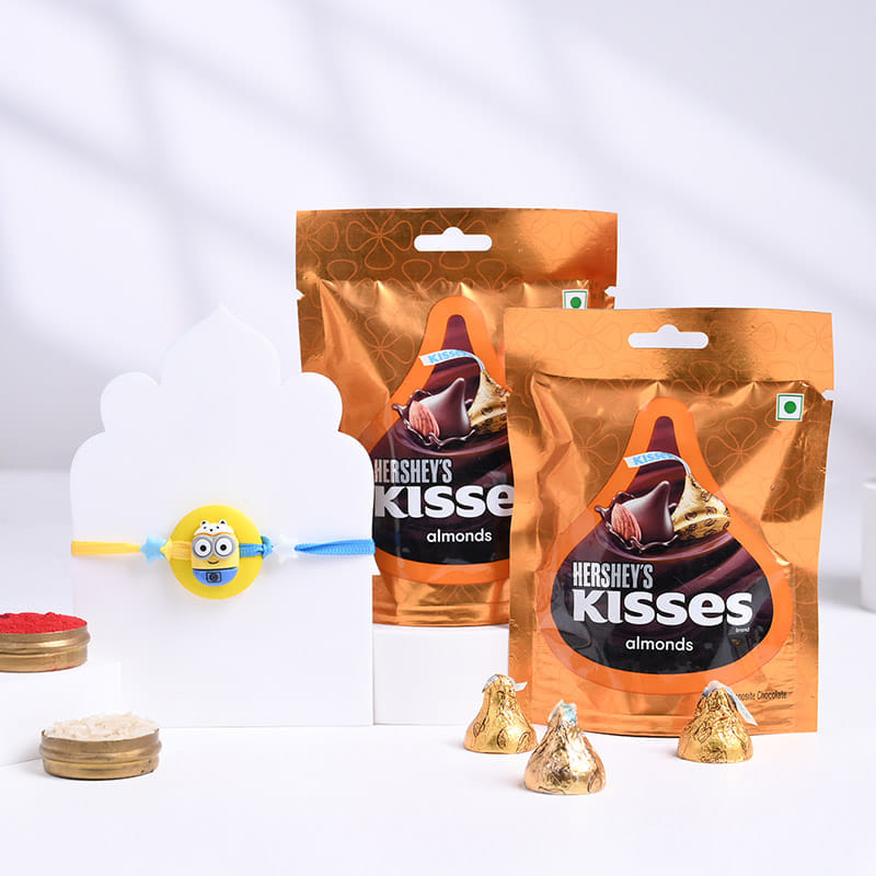 Minion Kids Rakhi With Hersheys Chocolates