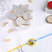 Minion Kids Rakhi With Kaju Katli