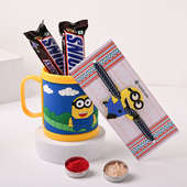 One Kids Rakhi with Minion Mug n Chocolates