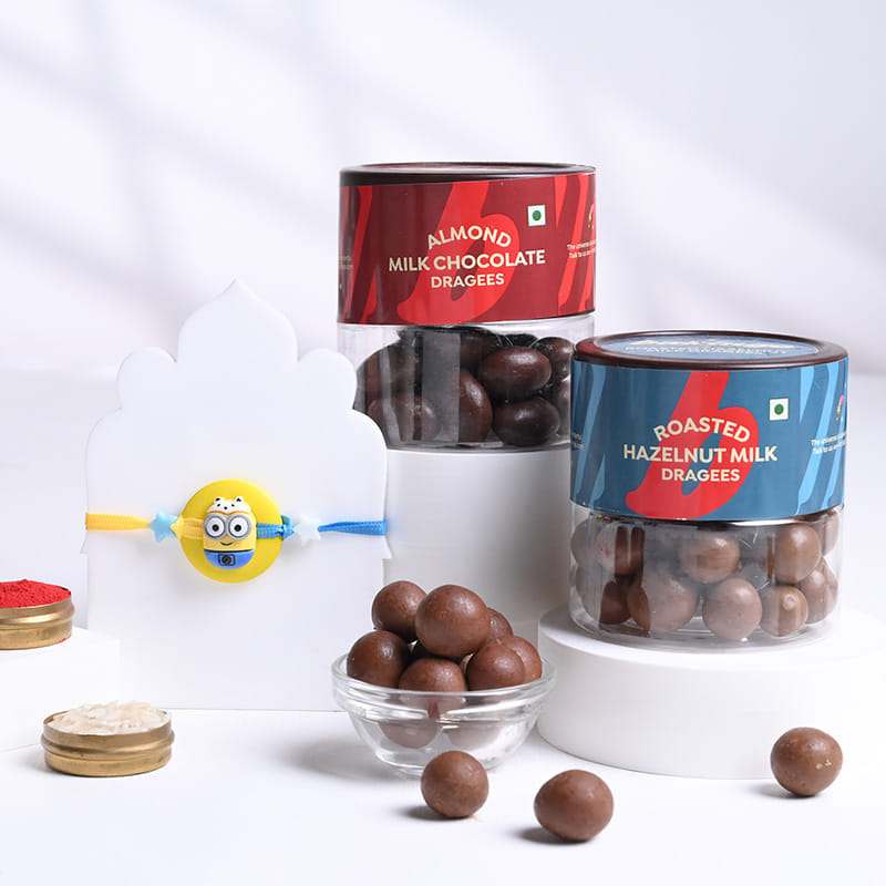 Minion Rakhi With Nutty Chocolates