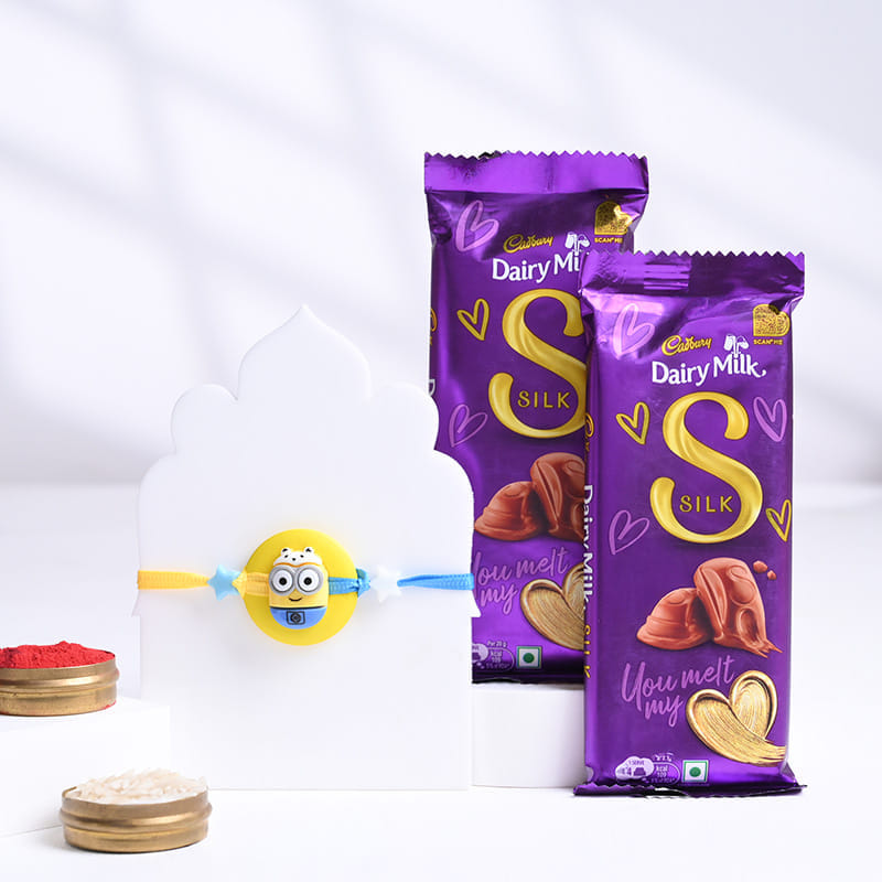 Minion Rakhi With Silk Chocolate