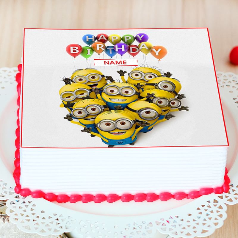 Kids Special Minion Photo Cake - Zoom View