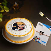 Minnie Rakhi With Charming Minnie Mouse Cake