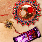 Mirror Rakhi N Thali With Chocolate