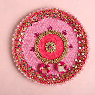Mirrored Pink Festive Thali
