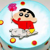 Close View of Mischievous Shinchan Fondant Cake