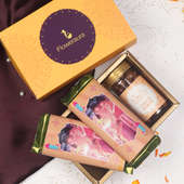 Mithas Diwali Signature Box of Choco Raisins with 2 Personalised Cadbury Temptation Chocolates and FlowerAura Signature Box