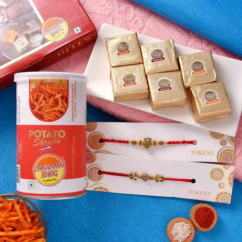 Mixed Bites N Snack With Lion Tortoise Rakhis