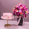 Mixed Blooms N Floral Cake Combo