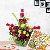 Mixed Roses and Dry Fruit Combo