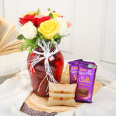 Mixed Roses Rakhi Combo - Order Now for Same Day Delivery